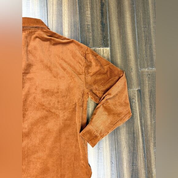 Size M Workshop Republic Clothing Burnt Orange Corduroy Jacket shacket Button - Picture 8 of 11
